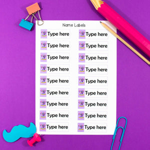 Name Labels - Blue and Purple - Your Teacher's Pet Creature