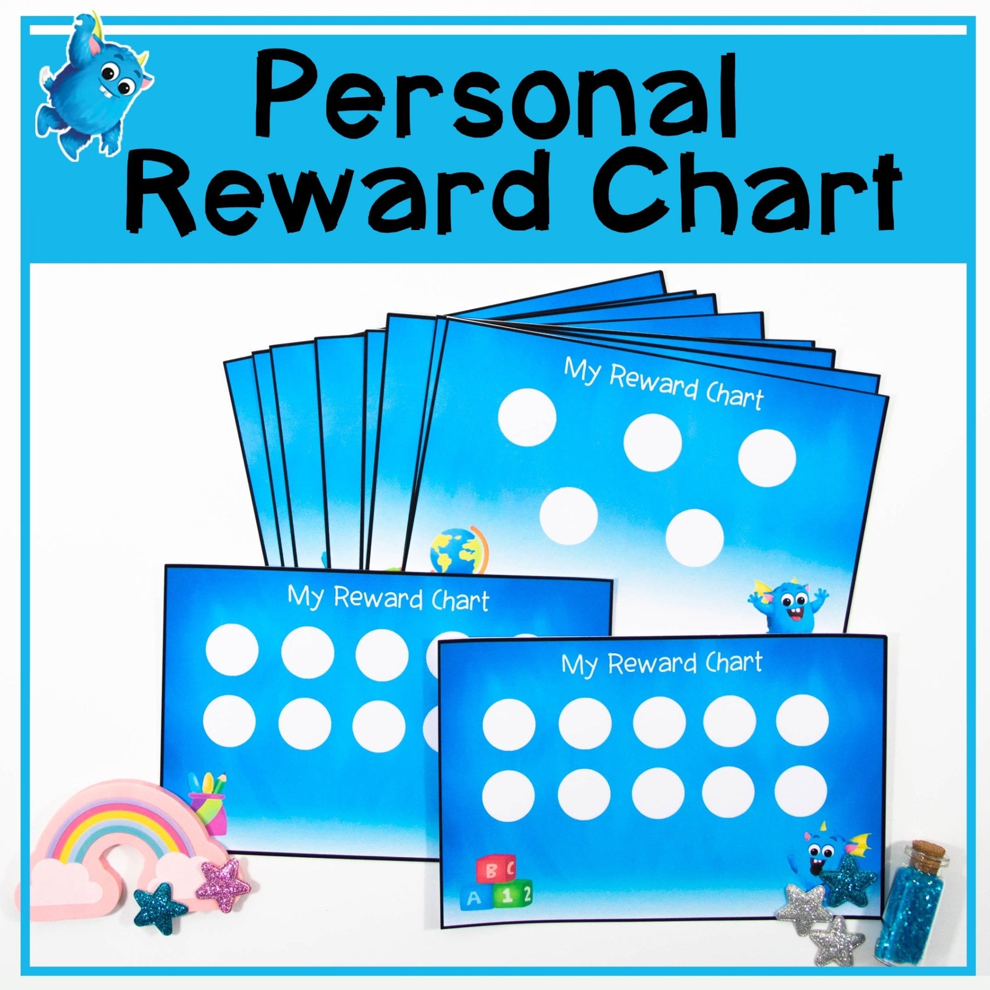 Personal Reward Charts - Printable Individual Behaviour Tracker - 5 or 10 Dots - Your Teacher's Pet Creature