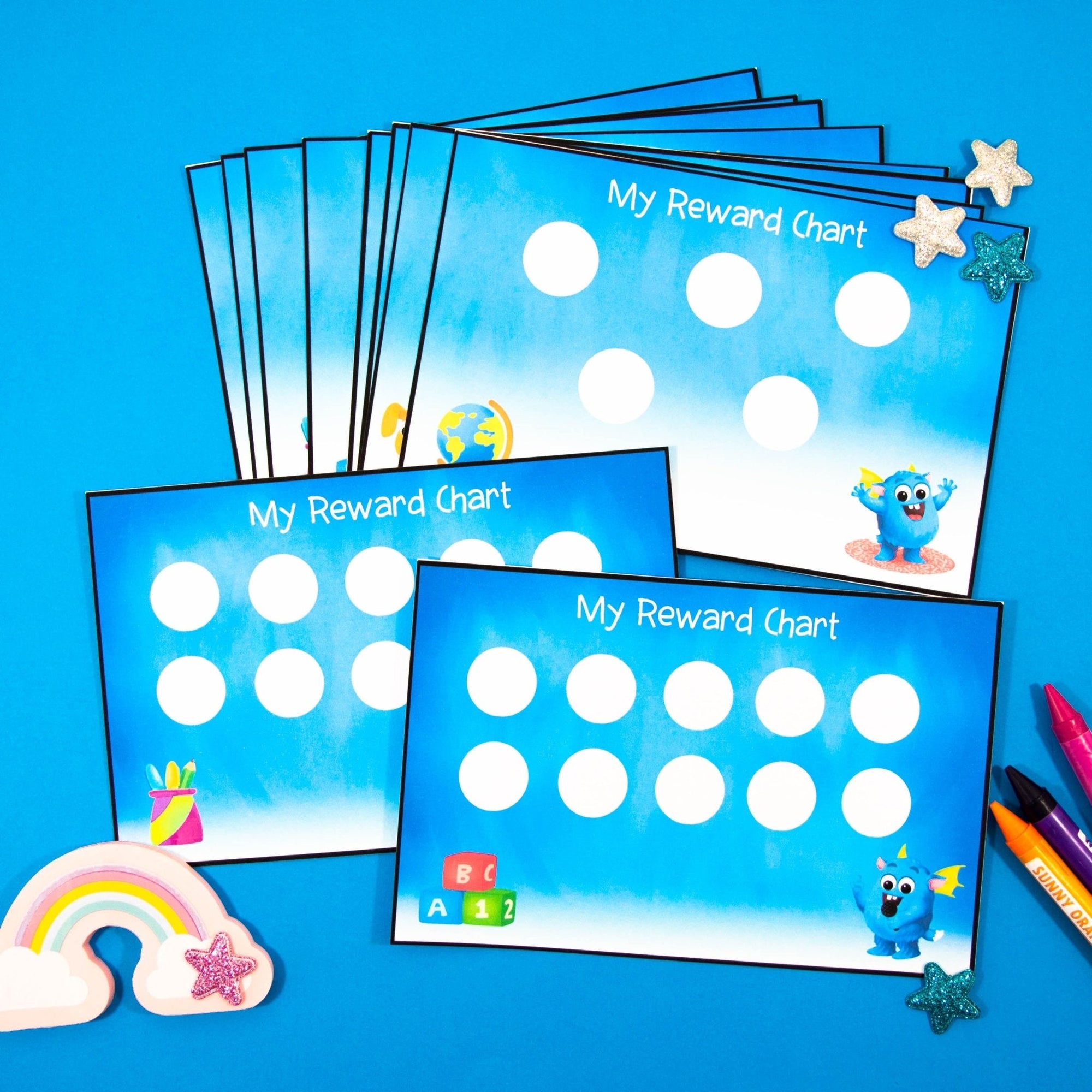 Personal Reward Charts - Printable Individual Behaviour Tracker - 5 or 10 Dots - Your Teacher's Pet Creature