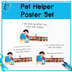 Pet Helper Poster - Blue - Your Teacher's Pet Creature