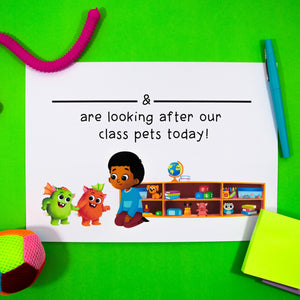 Pet Helper Poster - Orange and Green - Your Teacher's Pet Creature