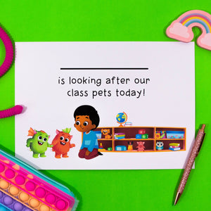 Pet Helper Poster - Orange and Green - Your Teacher's Pet Creature