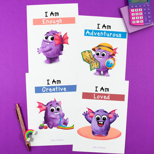 Positive Affirmation Posters - Positive Mindset Poster Pack for A4 or A3 format - Your Teacher's Pet Creature