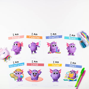 Positive Affirmation Posters - Positive Mindset Poster Pack for A4 or A3 format - Your Teacher's Pet Creature