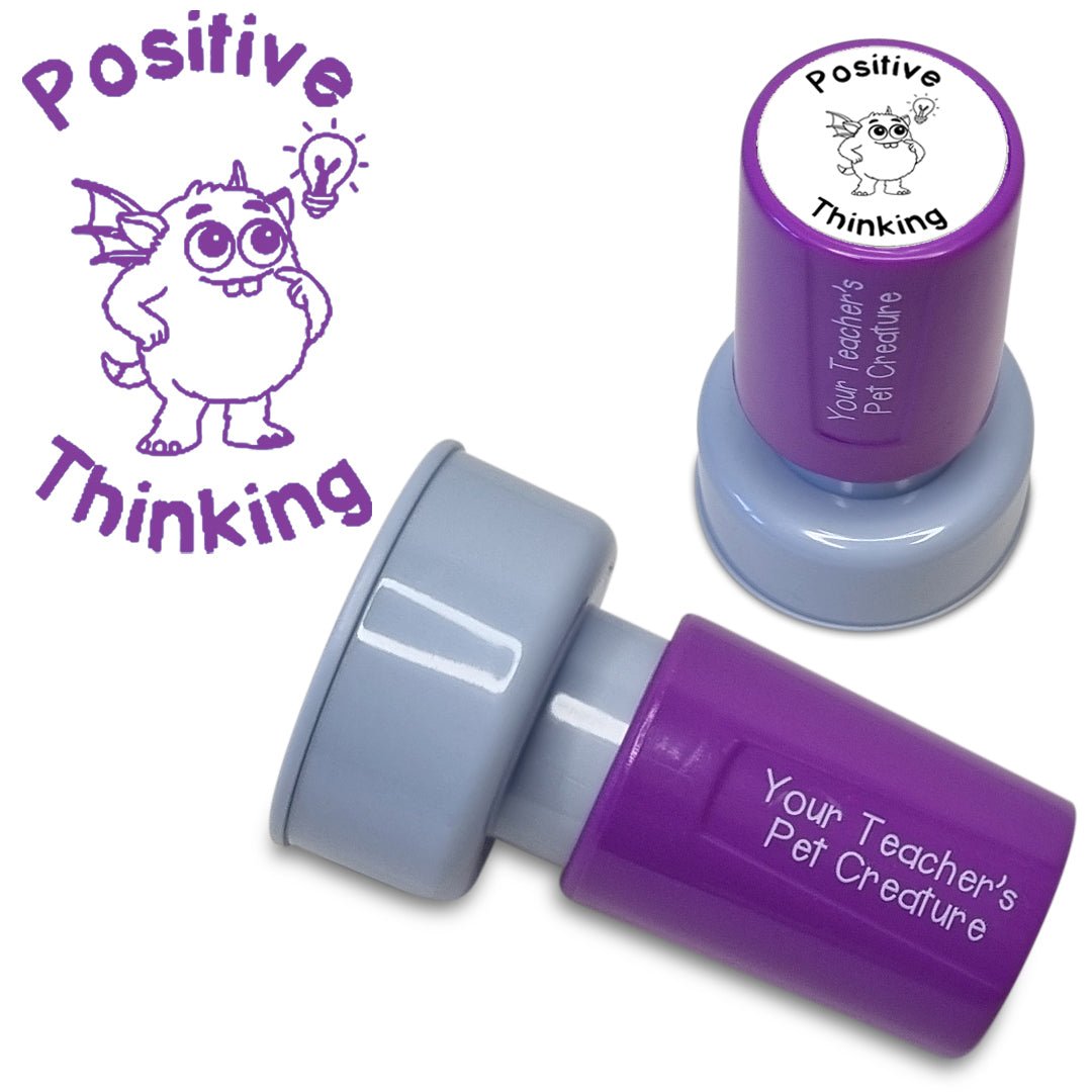 Positive Thinking - Pre Inked Teacher Stamp - Your Teacher's Pet Creature