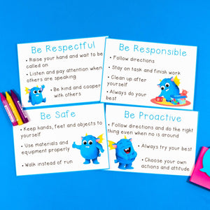 Respectful, Responsible, Safe and Proactive Posters - Your Teacher's Pet Creature