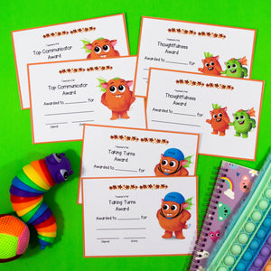 Social Skills Classroom Certificates - Your Teacher's Pet Creature