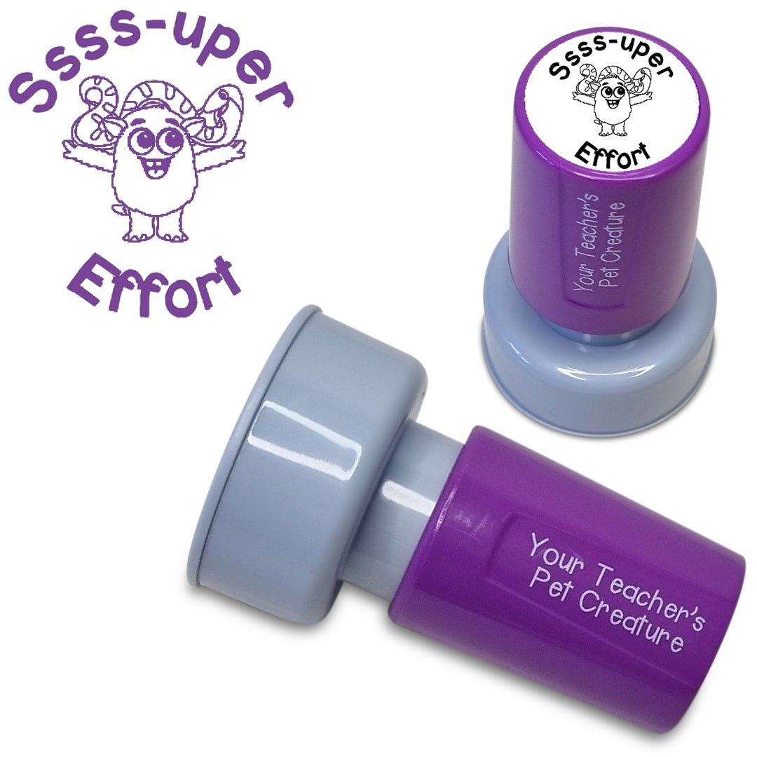 Ssss-uper Effort - Pre Inked Teacher Stamp - Your Teacher's Pet Creature