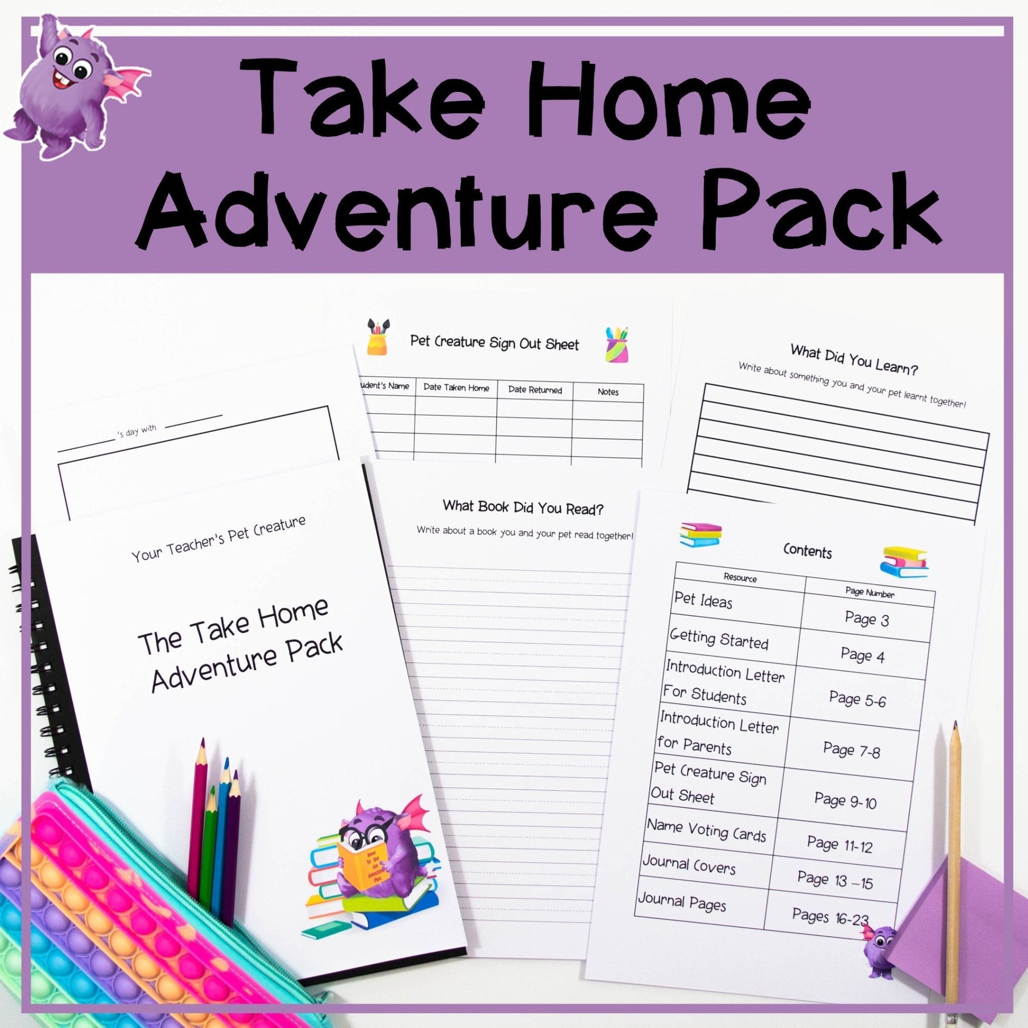 Take Home Adventure Pack - Purple - Your Teacher's Pet Creature