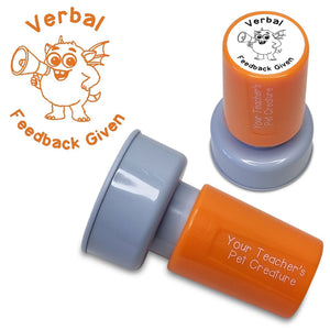 Verbal Feedback Given - Pre Inked Teacher Stamp - Your Teacher's Pet Creature