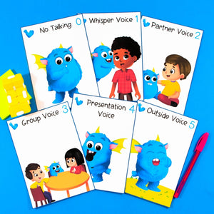 Volume Level Poster Pack - Voice Level Visual Reminder & Management Tool - Your Teacher's Pet Creature