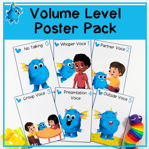 Volume Level Poster Pack - Voice Level Visual Reminder & Management Tool - Your Teacher's Pet Creature