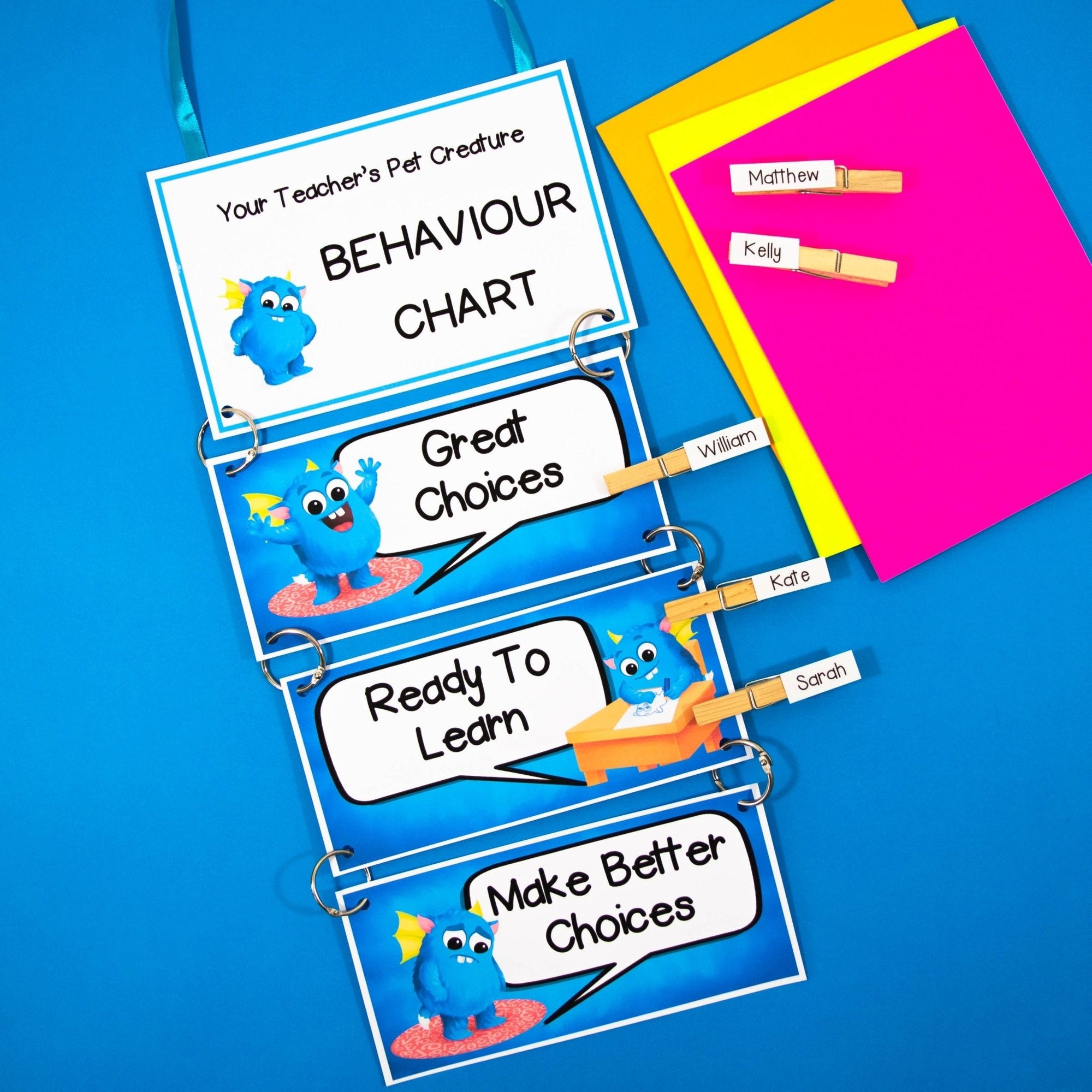 Whole Class Behaviour Peg Chart - Visual Reward Tracker - Your Teacher's Pet Creature