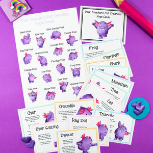 Yoga Poses Cards & Poster - Mindfulness in Early Childhood & Primary Classroom - Your Teacher's Pet Creature