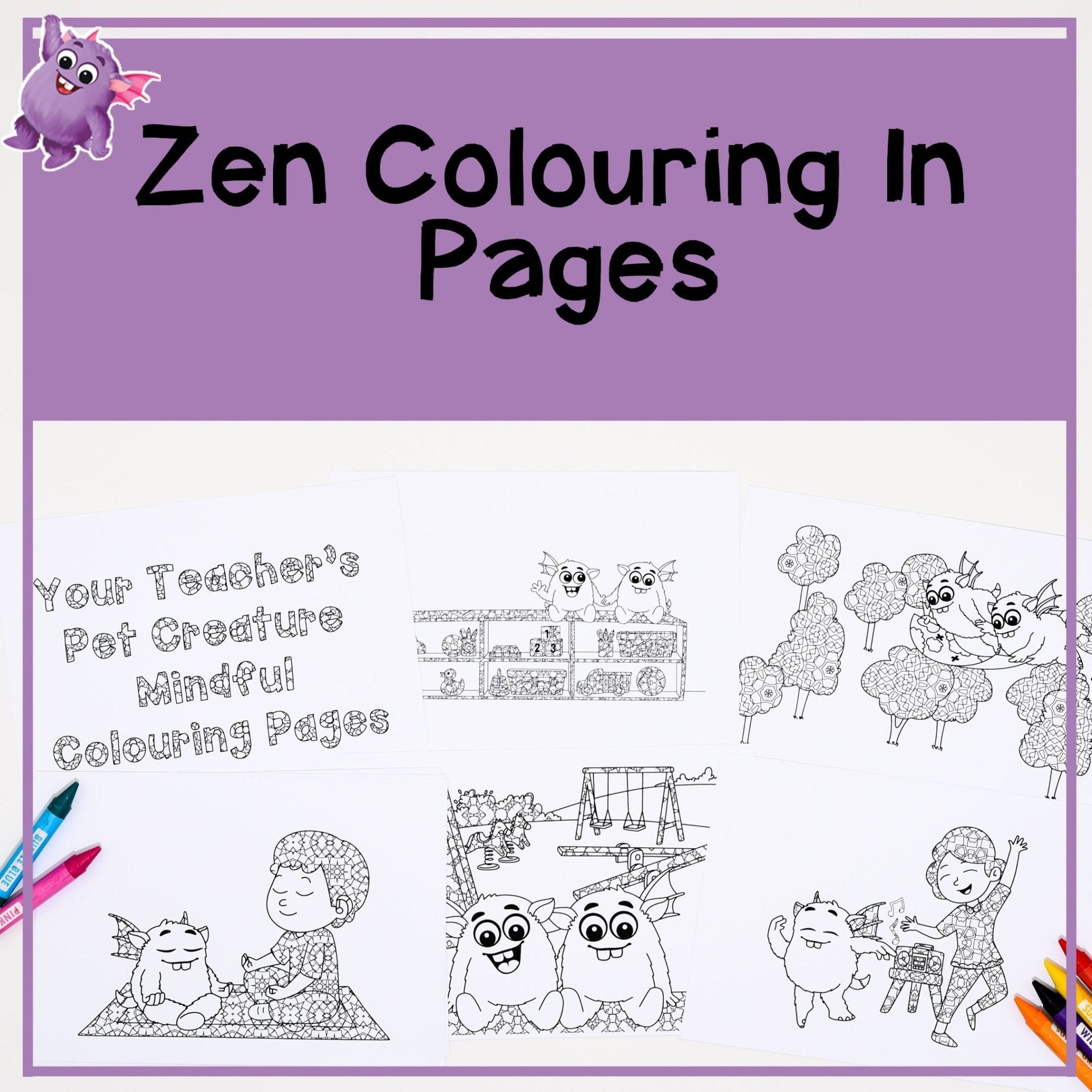 Zen Colouring Pages for Mindfulness and Calming - Your Teacher's Pet Creature