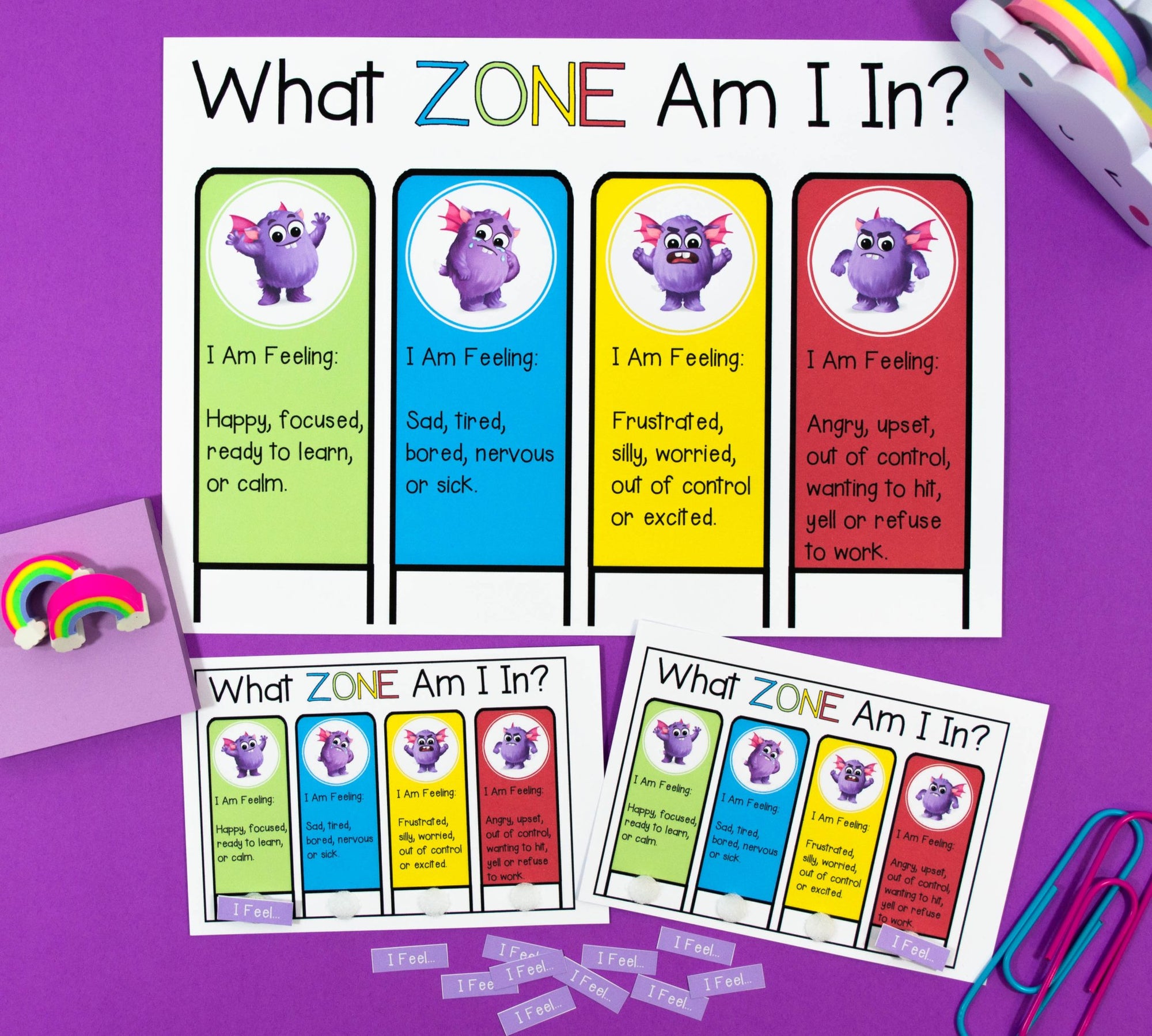 Zones Of Regulation Pack - Your Teacher's Pet Creature